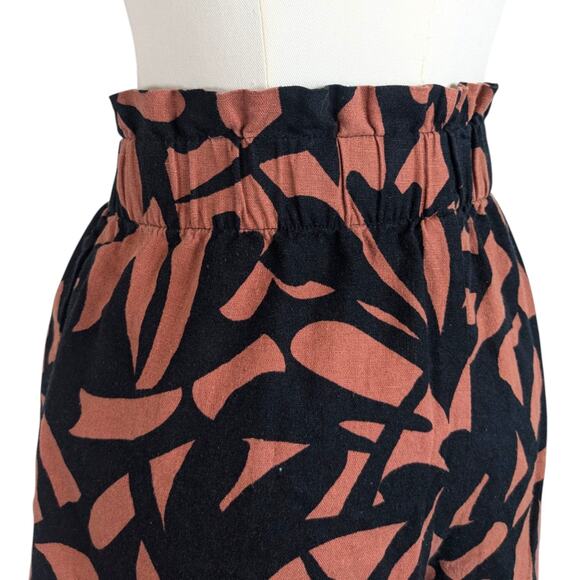 A New Day High-Rise Linen Pull-On Black/Brown Shorts Women’s Small - Picture 6 of 10
